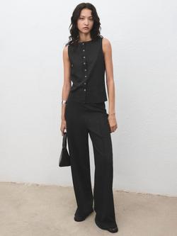 Mango Nevada Straight Trousers, Grey - view 2, Grey