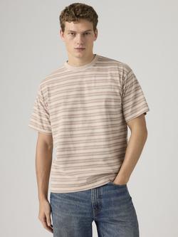 Levi's Red Tab Vintage Cotton Blend Regular Fit Stripe T-Shirt, Pumice Stone, Pumice Stone