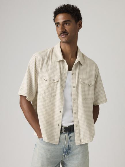 Levi's Cotton Blend Regular Fit Boxy Check Western Shirt, Criss Cross, Criss Cross