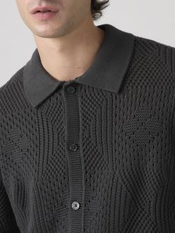 Levi's Cotton Blend Regular Fit Camp Collar Sweater Shirt, Dark Phantom - view 2, Dark Phantom