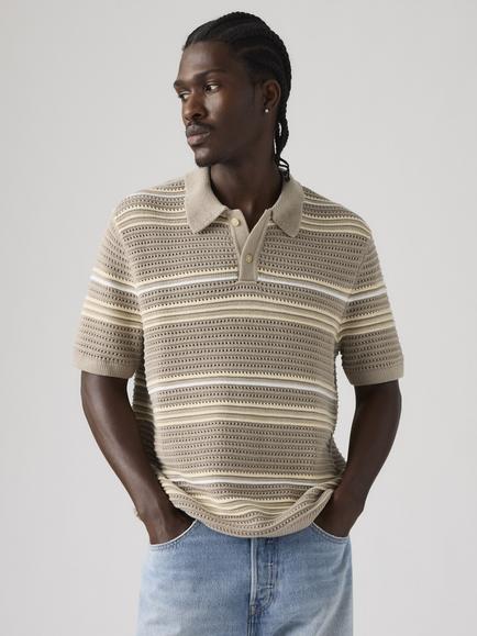 Levi's Cotton Regular Fit Languna Sweater Polo Shirt, Vintage Khaki, Vintage Khaki