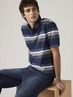 Levi's Kurtley Stripe Authetic Polo Top, Dress Blues - view 2, Dress Blues