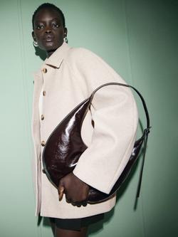 Mango Jade Short Coat - view 2, Medium Brown