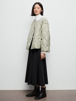 Mango Nat Quilted Jacket, Green - view 2, Green