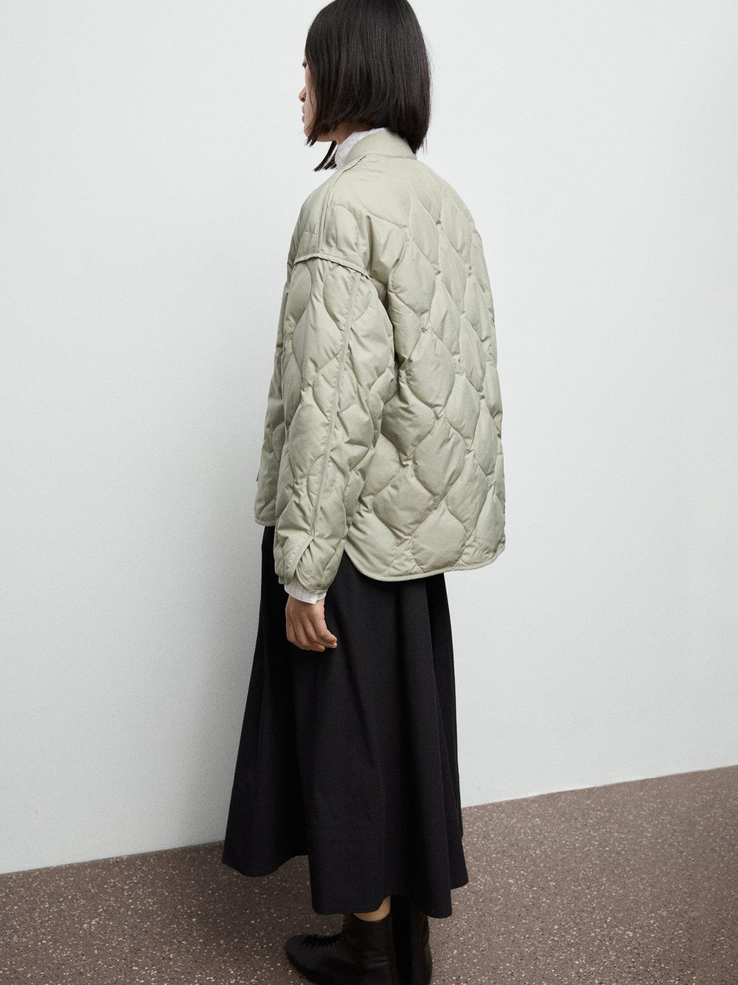 Product image 4 of 7, which shows Mango Nat Quilted Jacket, Green, M