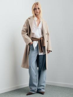 Mango Tabisa Double Breasted Coat - view 2, Medium Brown