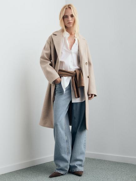 Mango Tabisa Double Breasted Coat - view 2, Medium Brown