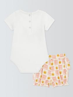 John Lewis Baby Bodysuit and Bloomer Shorts Set, Multi - view 2, Multi