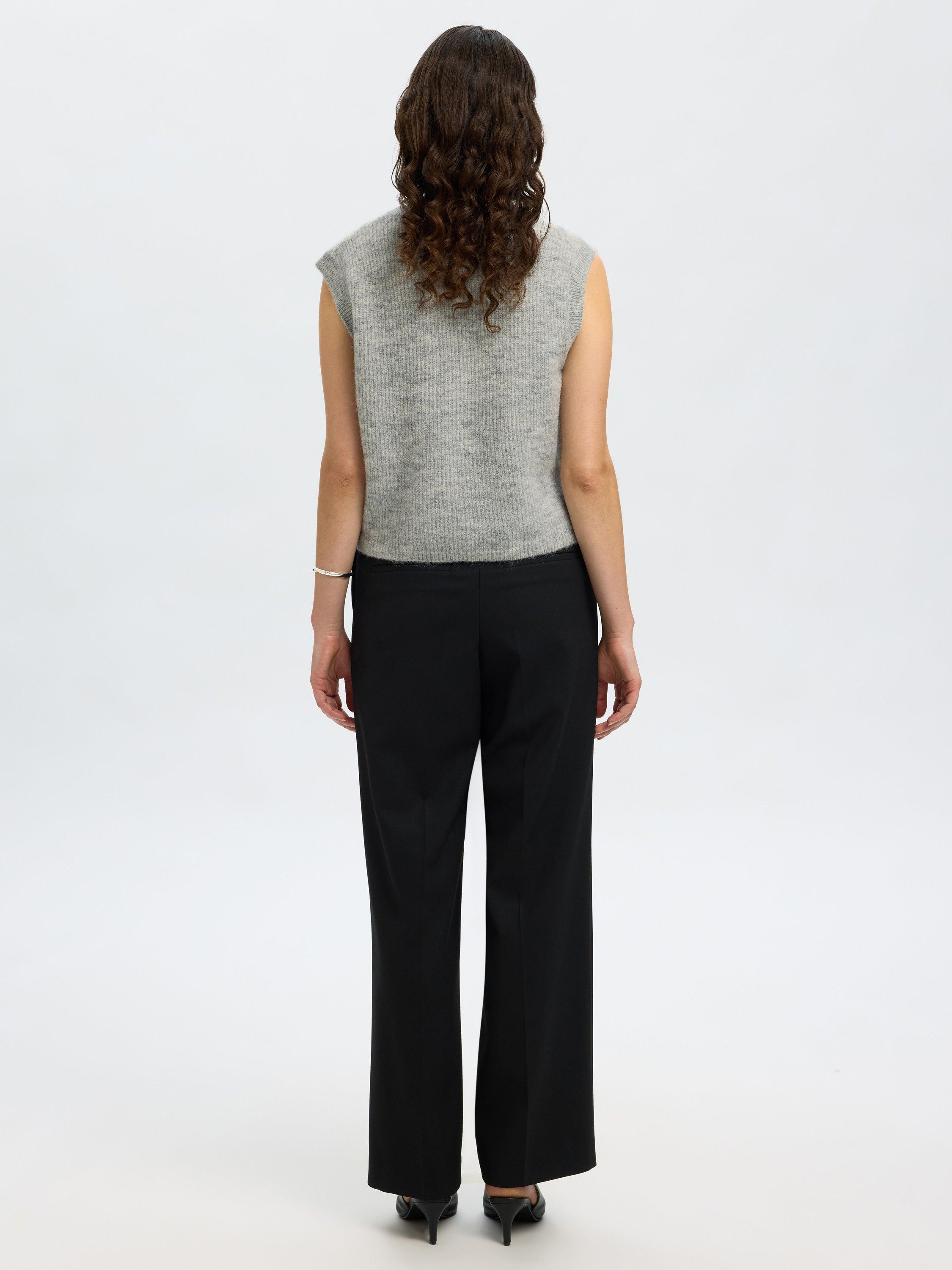 Product image 5 of 6, which shows Selected Lulu Wool Rich Knit Top, Grey, XS
