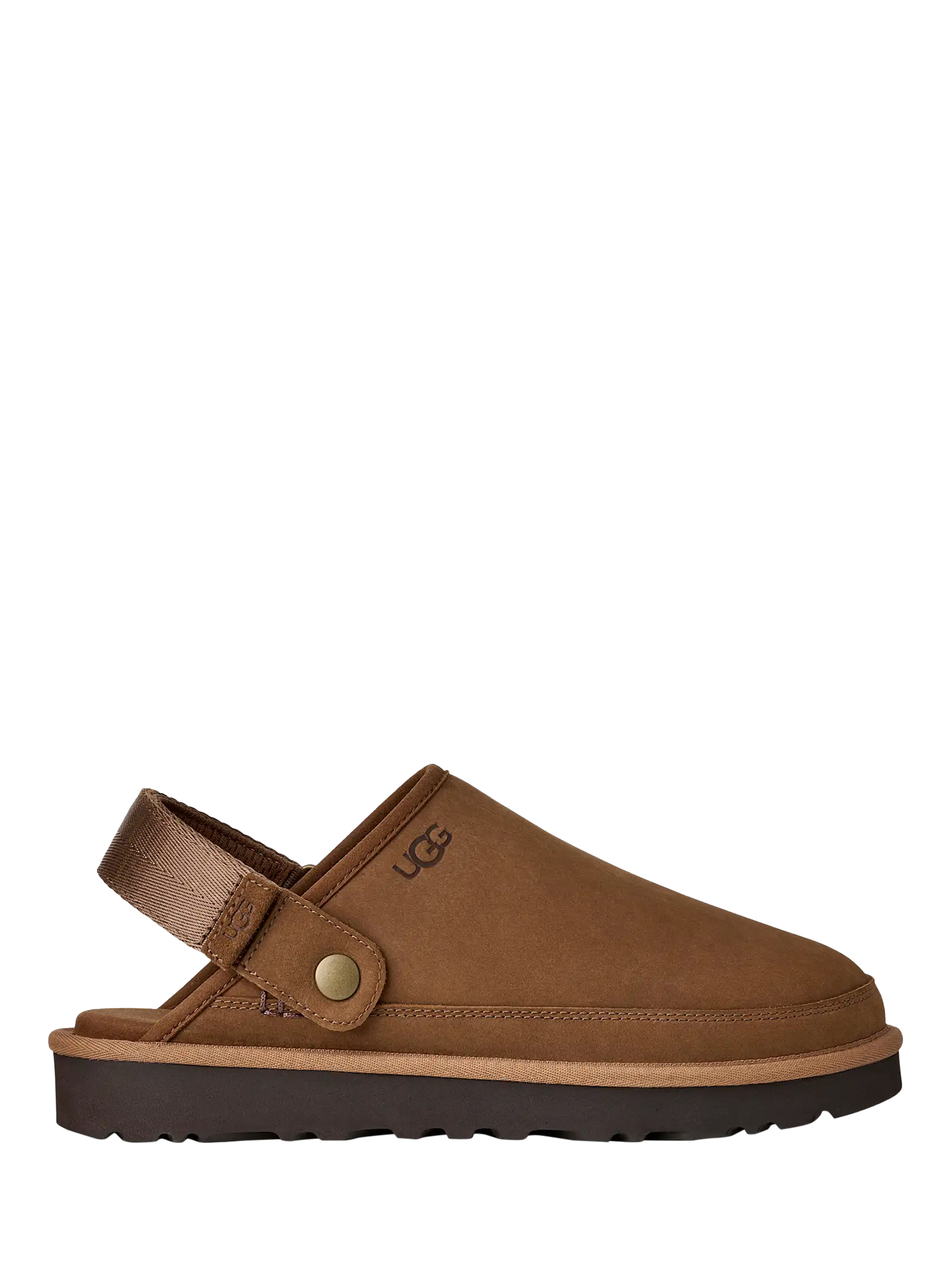 Product image 1 of 5, which shows UGG Goldencoast II Nubuck Clogs, Dark Chestnut, 7