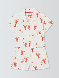John Lewis Baby Lobster Woven Shirt & Shorts Set, Multi, Multi