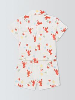 John Lewis Baby Lobster Woven Shirt & Shorts Set, Multi - view 2, Multi