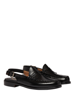 G.H.BASS Weejuns Larson Penny Slingback Loafers, Black - view 2, Black