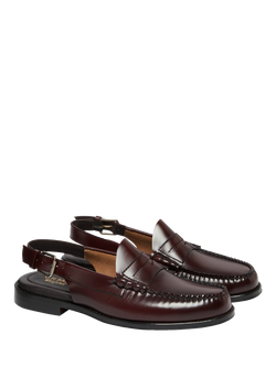 G.H.BASS Weejuns Slingback Penny Loafers, Wine - view 2, Wine