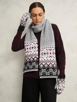 Hobbs Deanna Fair Isle Wool Blend Scarf - view 2, Grey/Multi