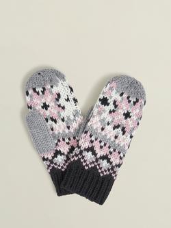 Hobbs  Deanna Fairisle Mittens, Grey/Multi