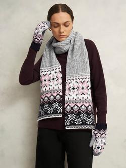 Hobbs  Deanna Fairisle Mittens - view 2, Grey/Multi
