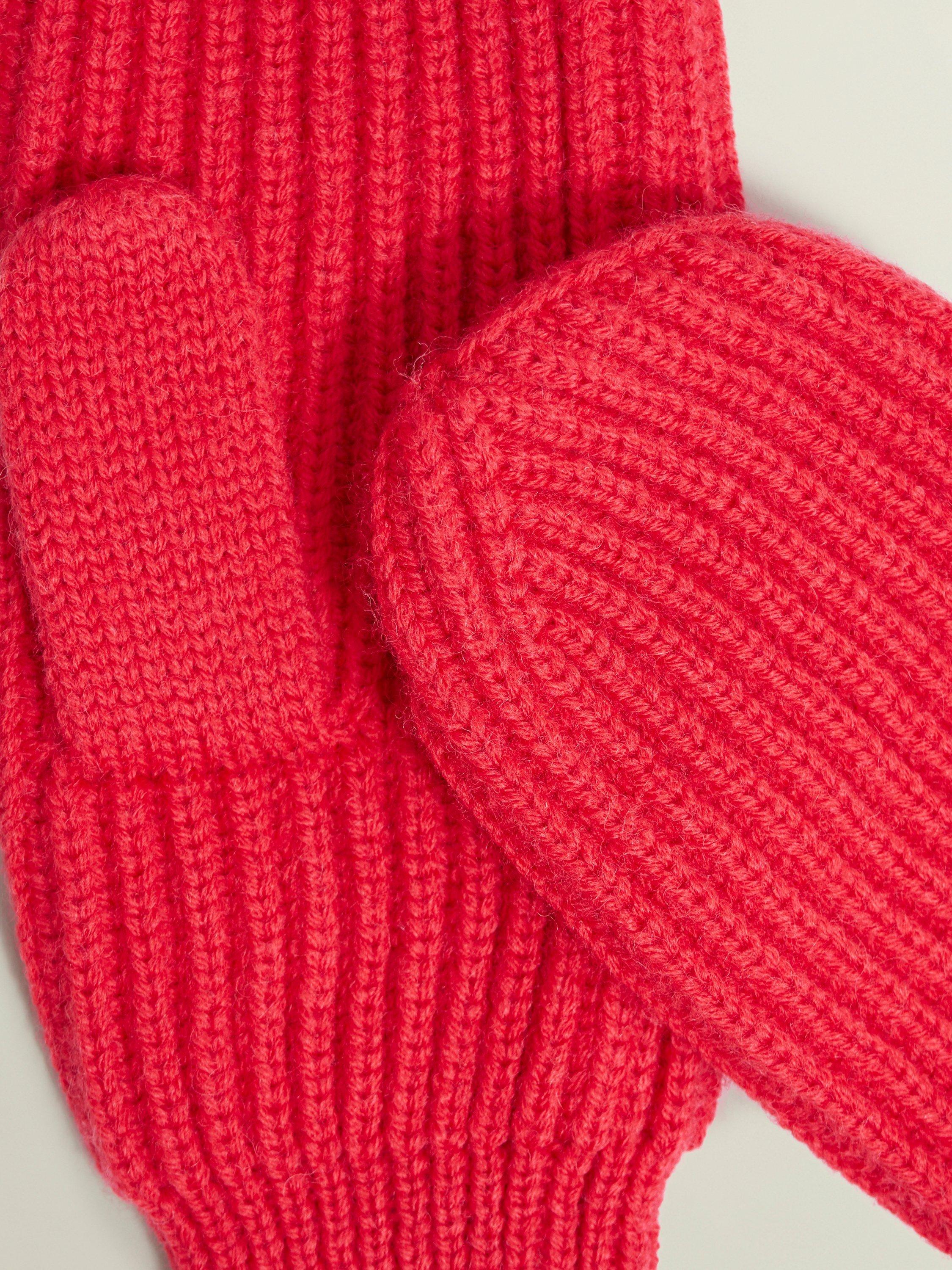 Product image 5 of 5, which shows Hobbs Philipa Wool blend Knit Mittens , Red, One Size