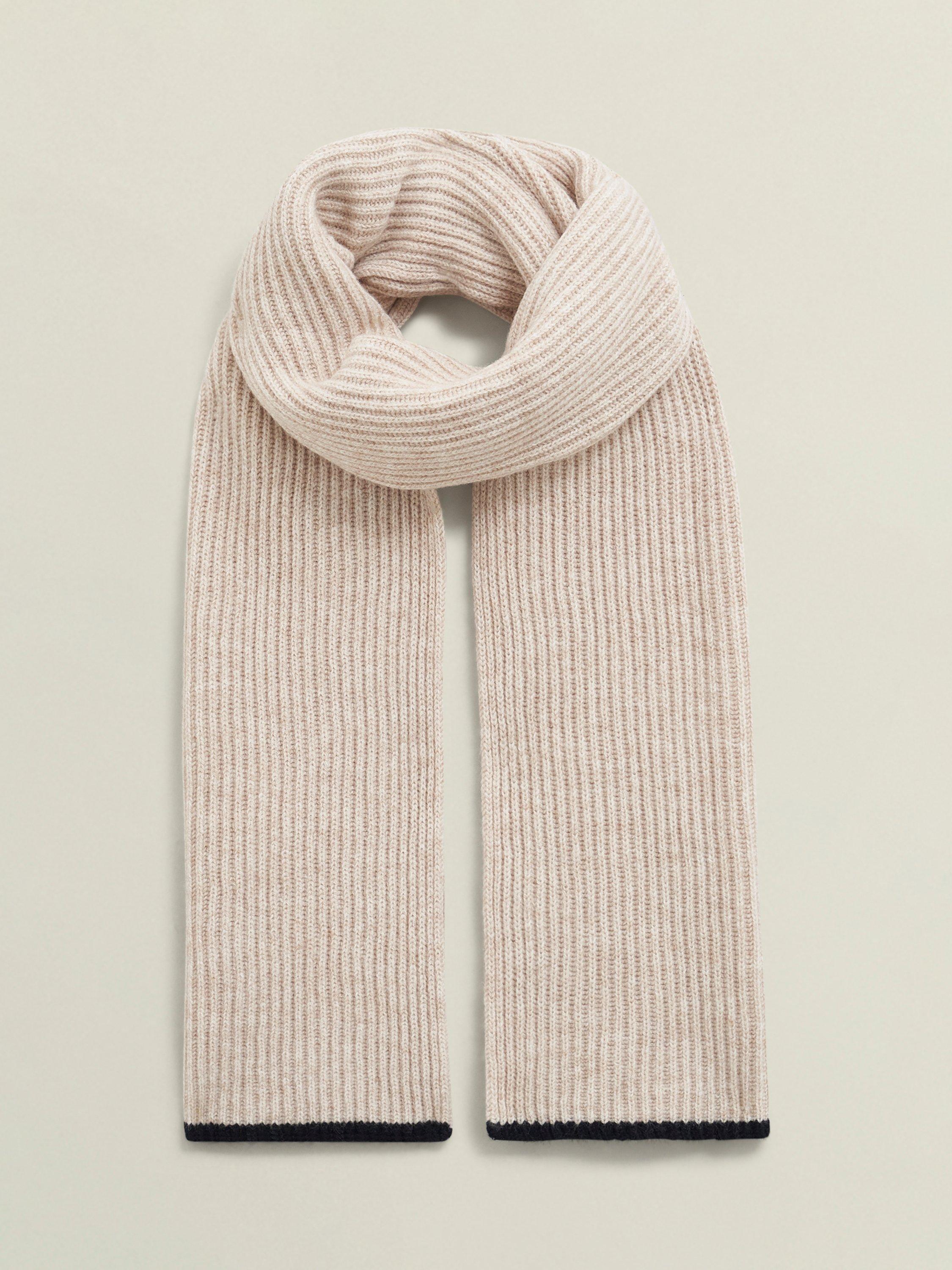 Product image 1 of 3, which shows Hobbs Acacia Wool Blend Scarf, Beige/Black, One Size