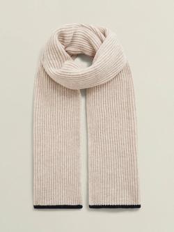 Hobbs Acacia Wool Blend Scarf, Beige/Black