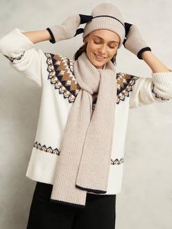 Hobbs Acacia Wool Blend Scarf - view 2, Beige/Black