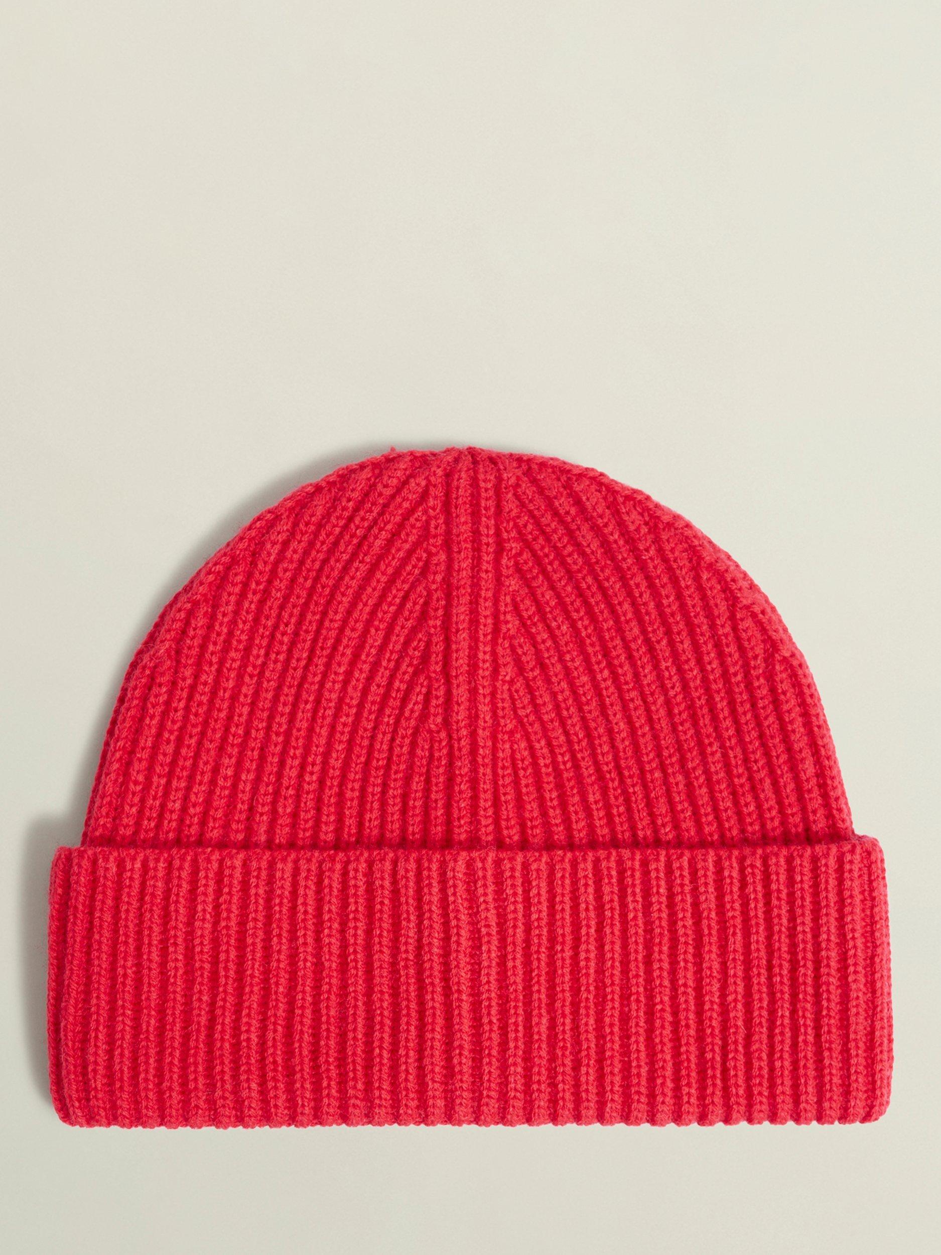 Product image 1 of 3, which shows Hobbs Philipa Knitted Wool Blend Beanie , Red, One Size