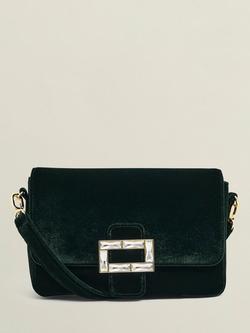 Hobbs Alexandria Velvet Clutch Bag, Ponderosa Green, Ponderosa Green