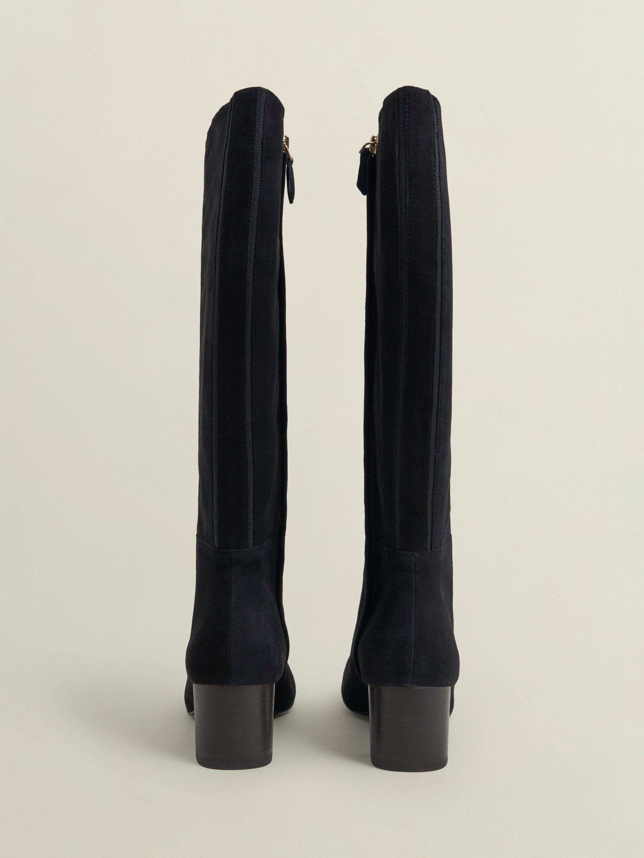 Product image 2 of 6, which shows Hobbs Caroline Suede Knee High Boots, Black, 3