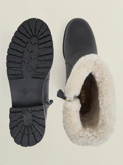 Hobbs Josie Shearling Leather Ankle Boots, Black - view 2, Black