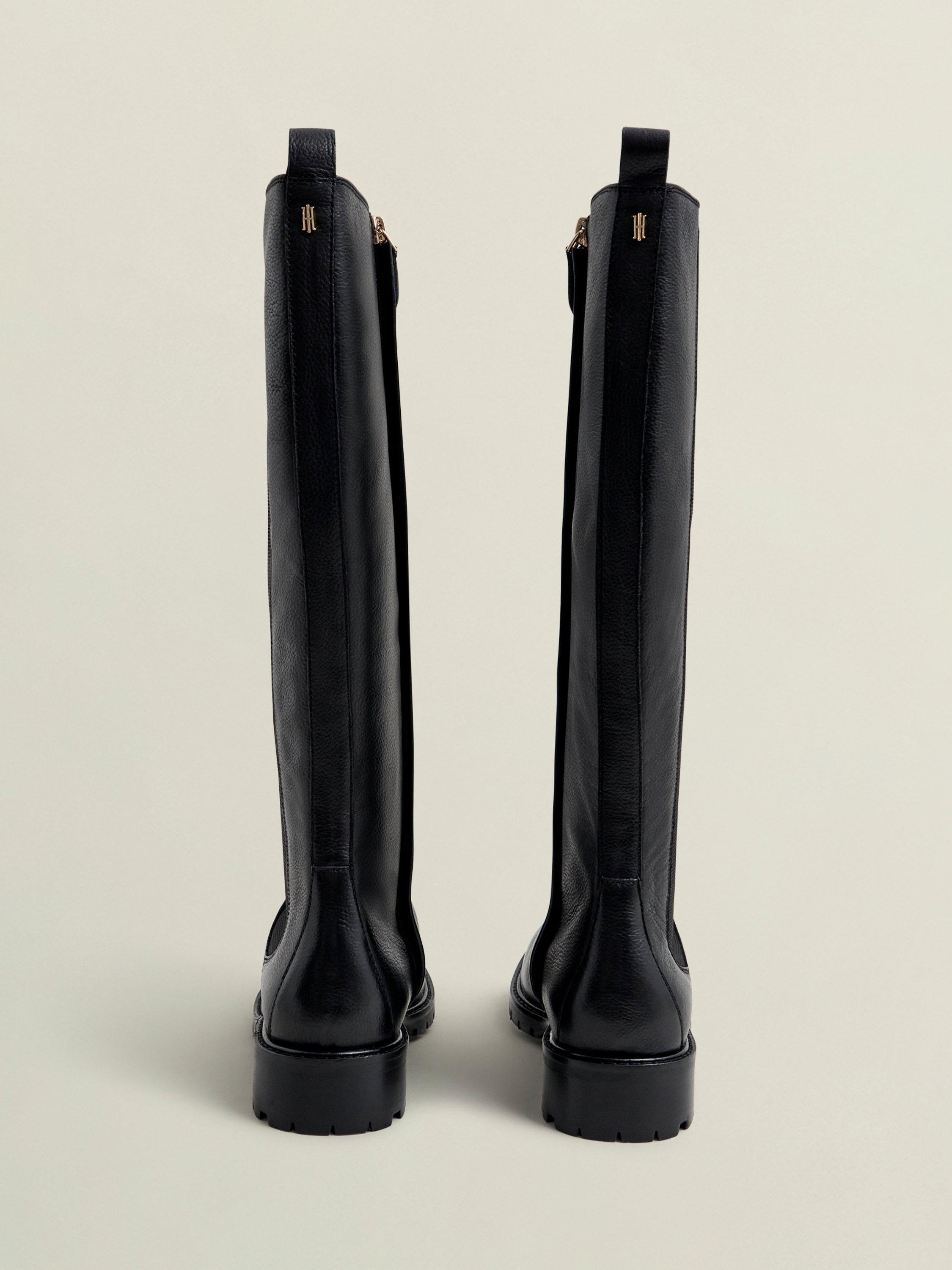 Product image 2 of 6, which shows Hobbs Perrie Leather Knee High Boots, Black, 3