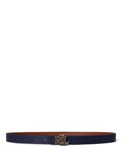 Ralph Lauren Reversible Leather Skinny Belt, Refined Navy, Refined Navy