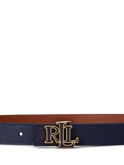 Ralph Lauren Reversible Leather Skinny Belt, Refined Navy - view 2, Refined Navy