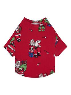 Chelsea Peers Jersey Christmas Santa T-Shirt for Dogs, Red, Red