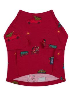 Chelsea Peers Christmas Tree Car Pet T-Shirt, Red - view 2, Red