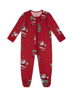Chelsea Peers Baby Christmas Dog Sleepsuit, Red, Red