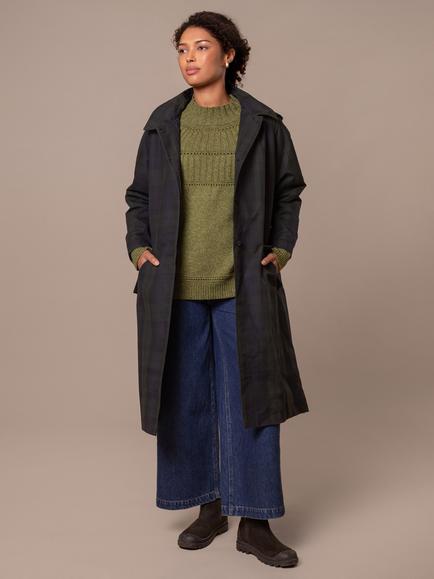 Celtic & Co. Check Waxed Trench Coat, Blackwatch, Blackwatch
