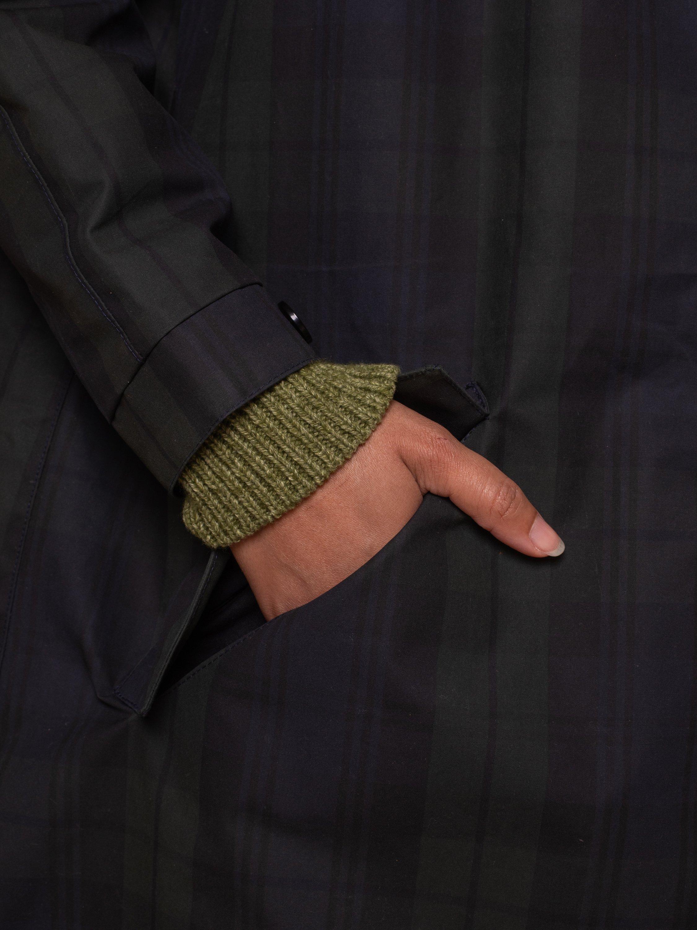 Product image 6 of 11, which shows Celtic & Co. Check Waxed Trench Coat, Blackwatch, 8