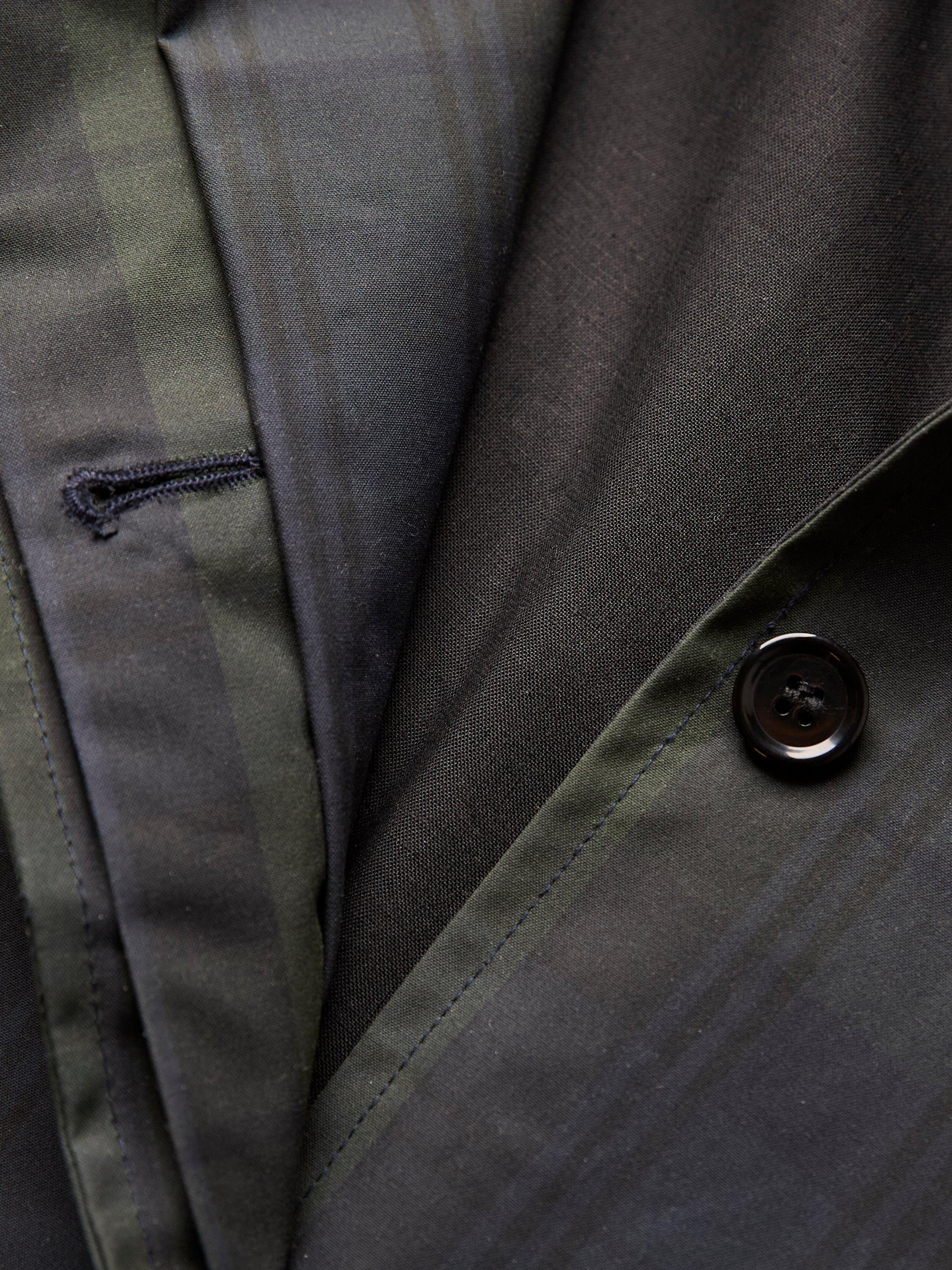 Product image 10 of 11, which shows Celtic & Co. Check Waxed Trench Coat, Blackwatch, 8