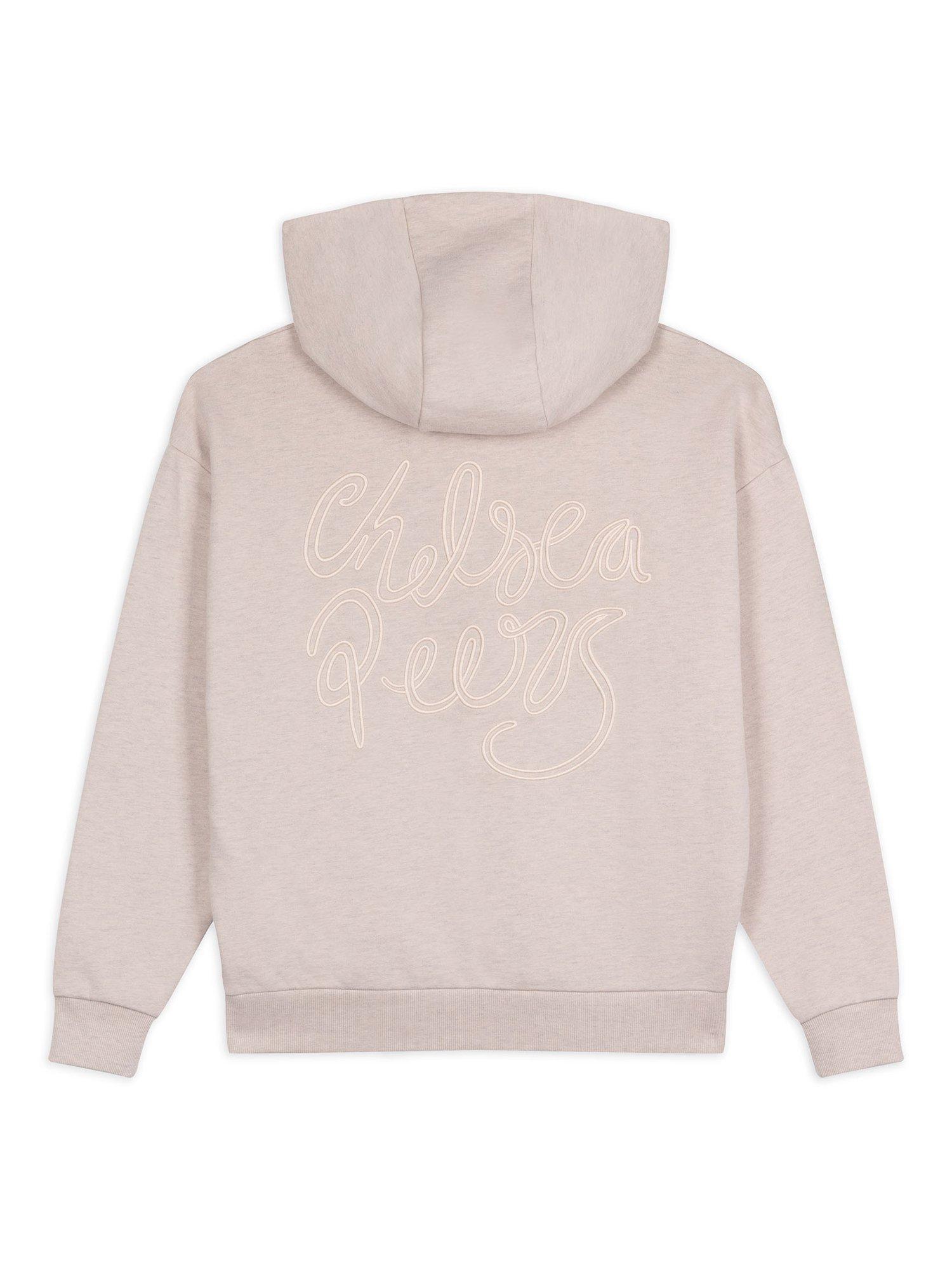 Product image 7 of 7, which shows Chelsea Peers Back Embroidered Script Sweatshirt, Beige, 10