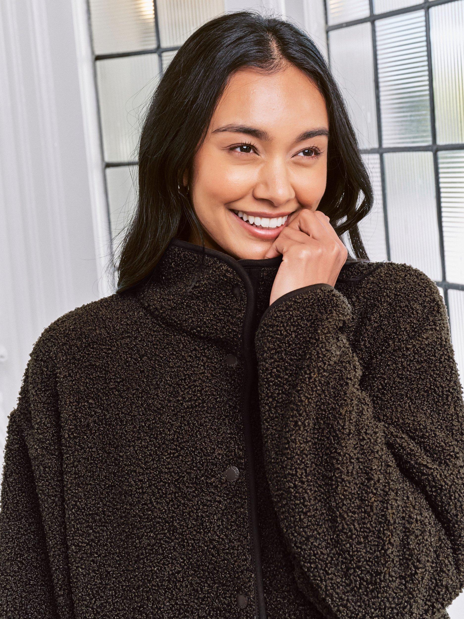 Product image 4 of 6, which shows Chelsea Peers Borg Fleece Jacket, Brown, 6