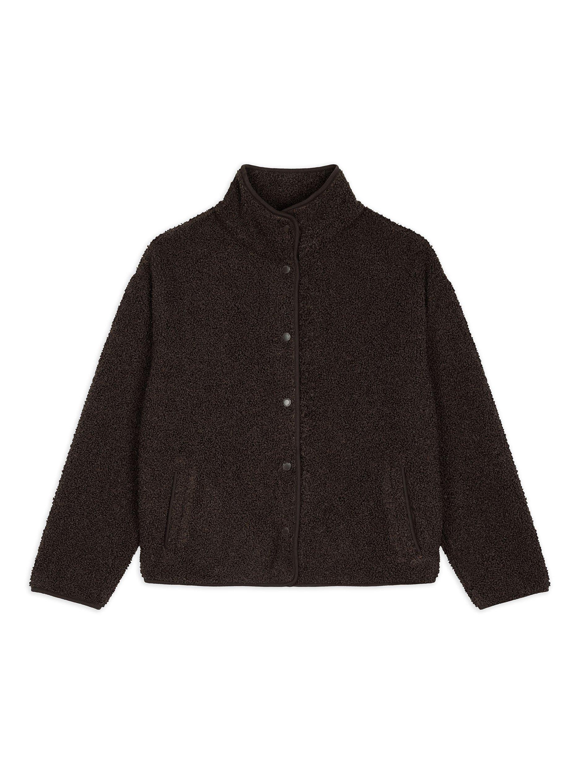 Product image 6 of 6, which shows Chelsea Peers Borg Fleece Jacket, Brown, 6