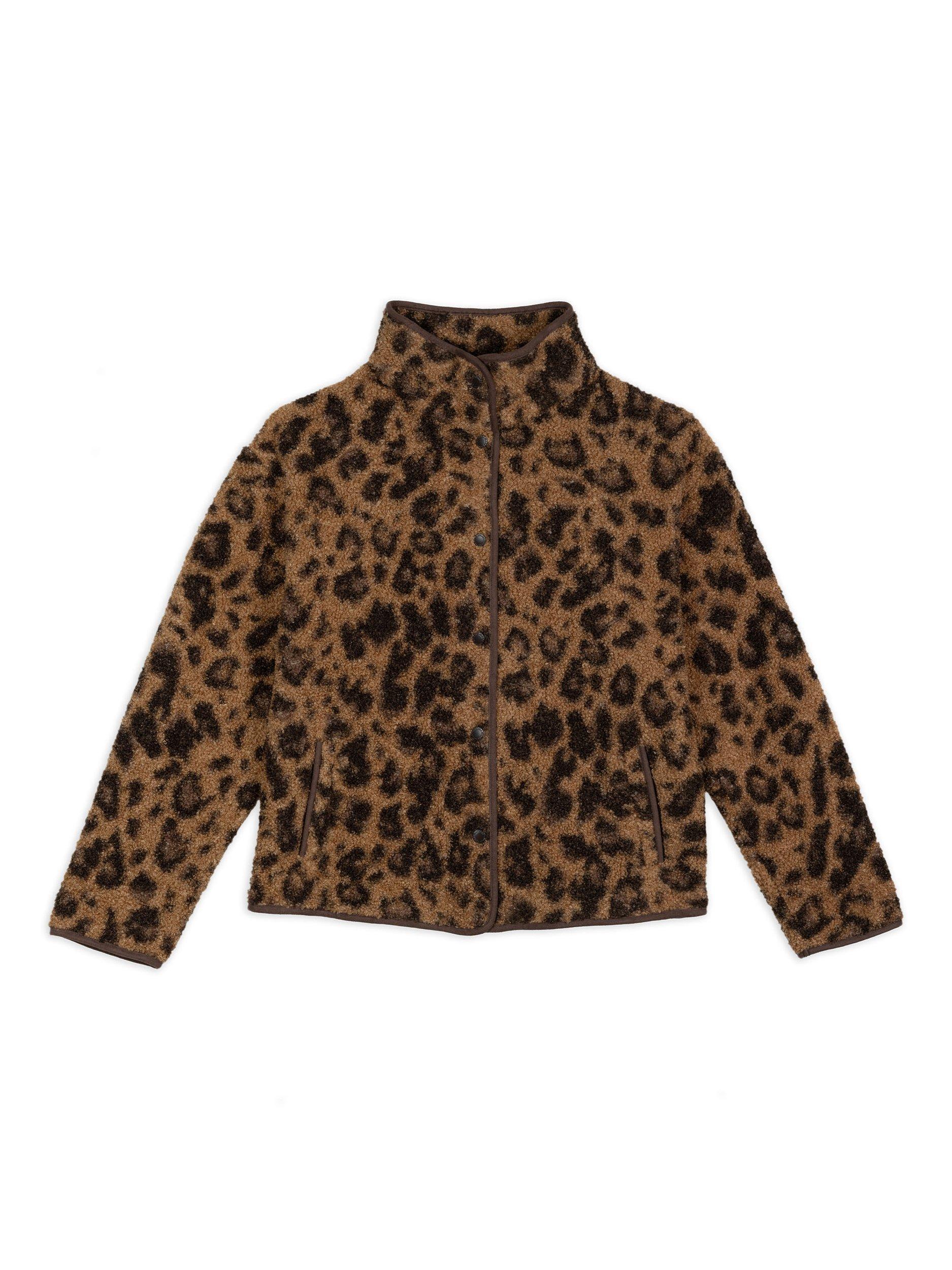Product image 6 of 6, which shows Chelsea Peers Borg Fleece Leopard Print Jacket, Multi, 6
