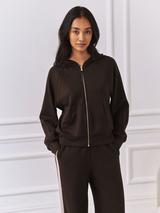 Superdry Velour Zip Hoodie, Dark Pine Green