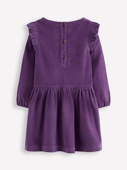 Mini Boden Kids' Corduroy Embroidery Dress, Purple Cherries - view 2, Purple Cherries