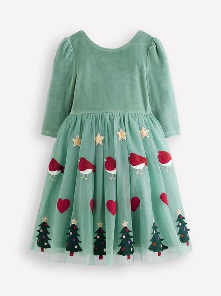 mini boden christmas dress Dresses for Girls Sizes 2T-5T sleeved jersey dress brims with playful appliqus and intricate embroidery NWT Mini Boden Appliqu Velvet