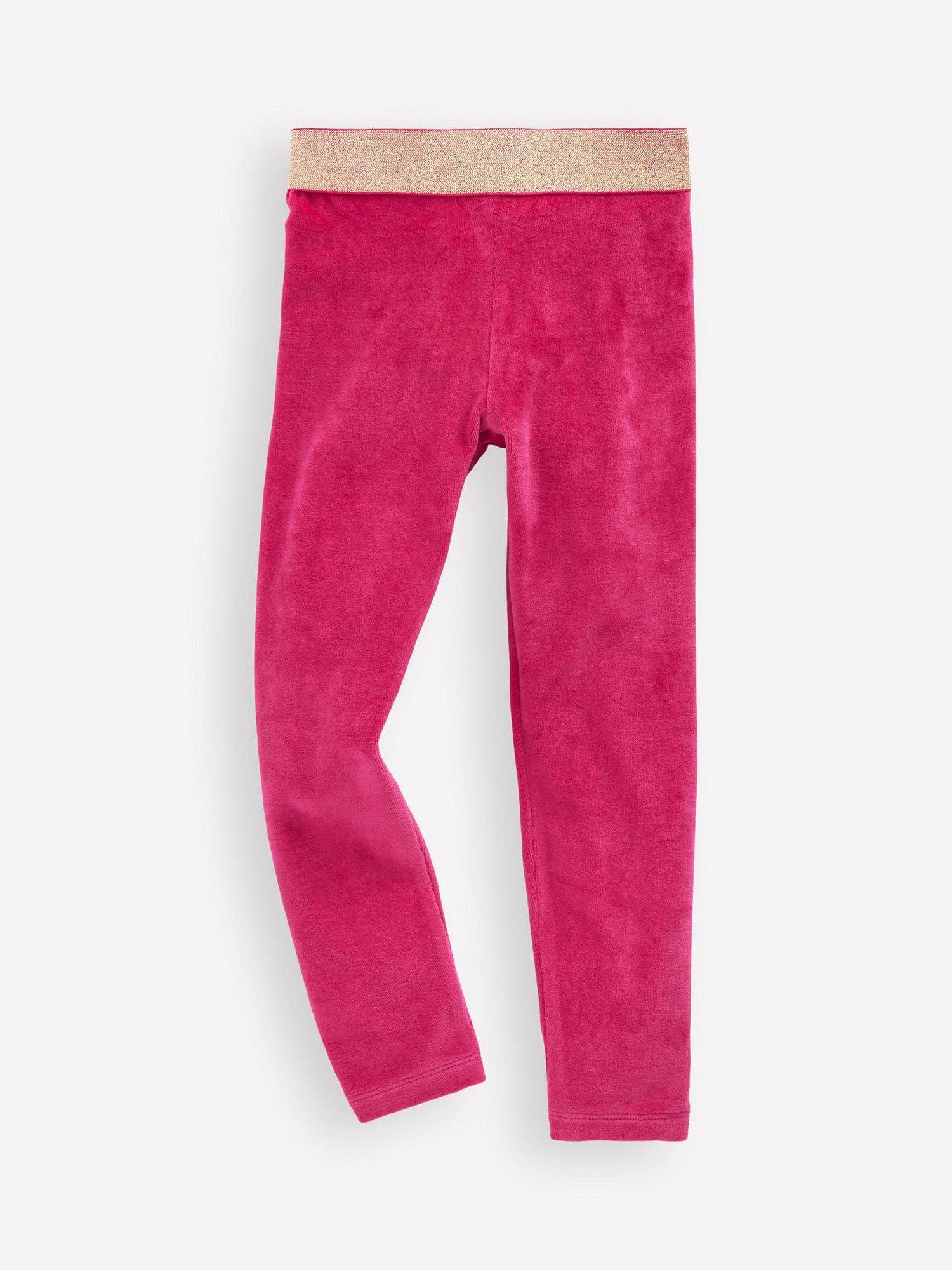 Product image 1 of 3, which shows Mini Boden Kids' Velvet Leggings, Cherry Jam, 3-4 years
