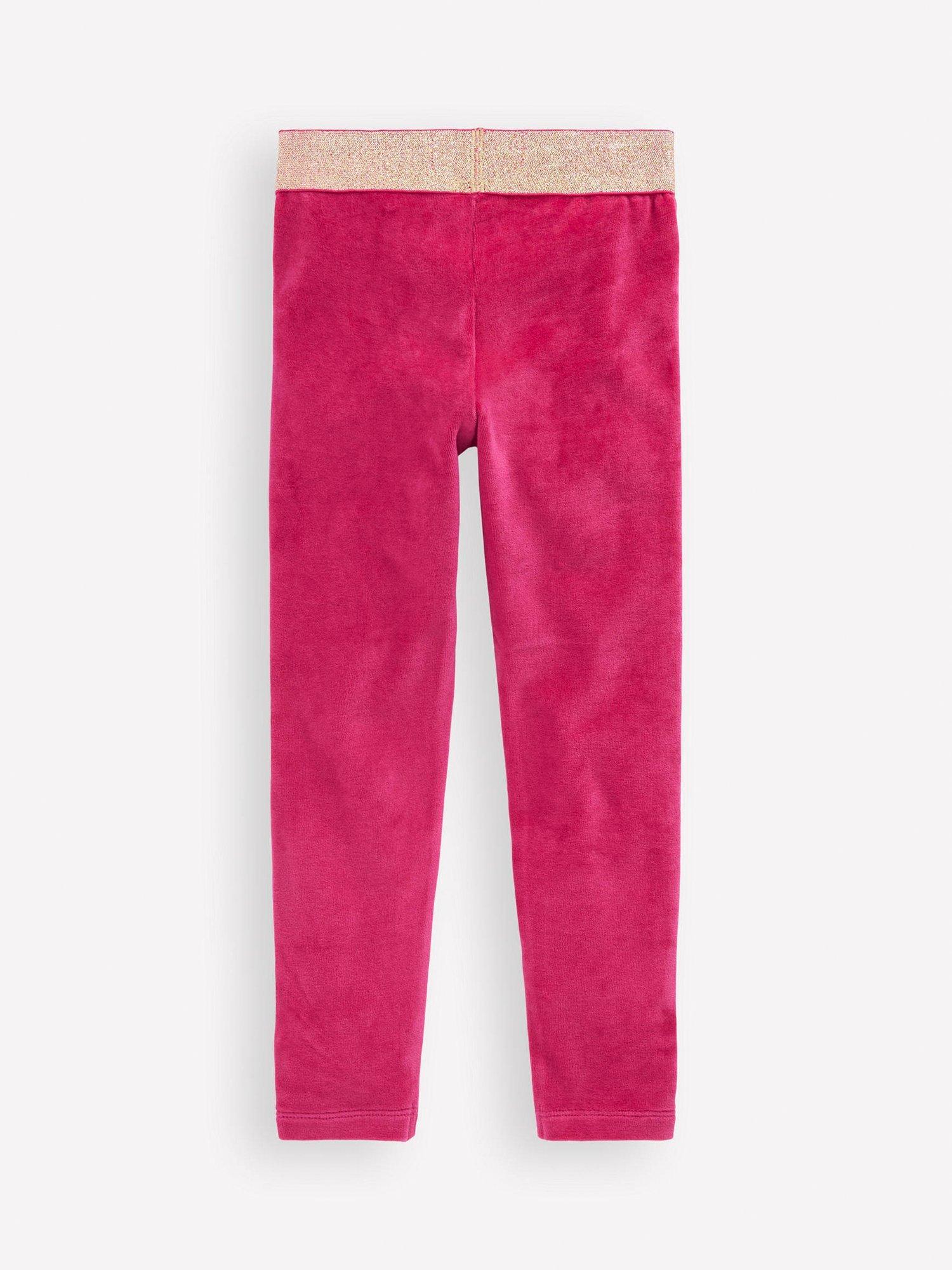 Product image 2 of 3, which shows Mini Boden Kids' Velvet Leggings, Cherry Jam, 3-4 years