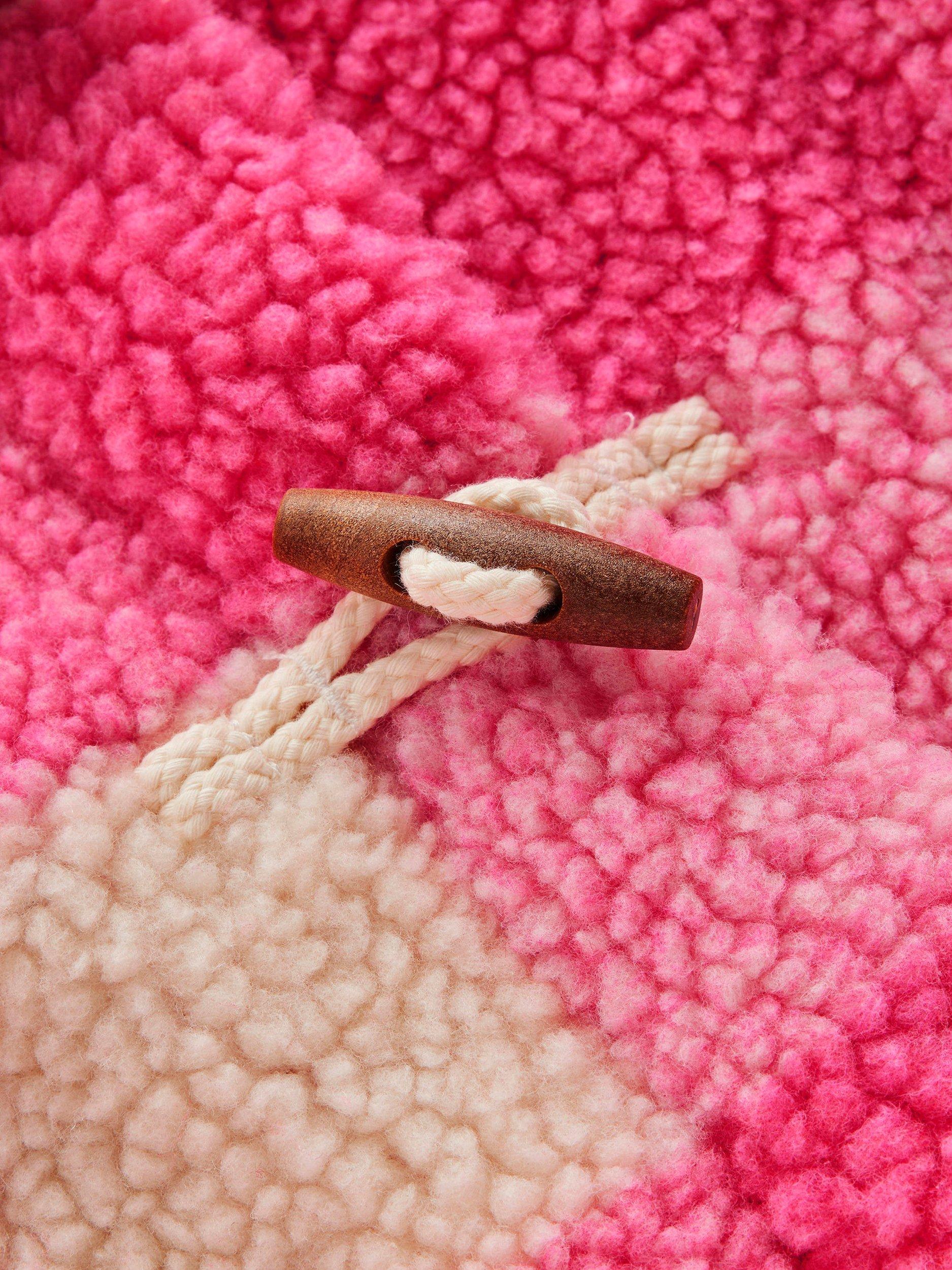 Product image 3 of 4, which shows Mini Boden Kids' Borg Duffle Coat, Azalea Pink Gingham, 3-4 years