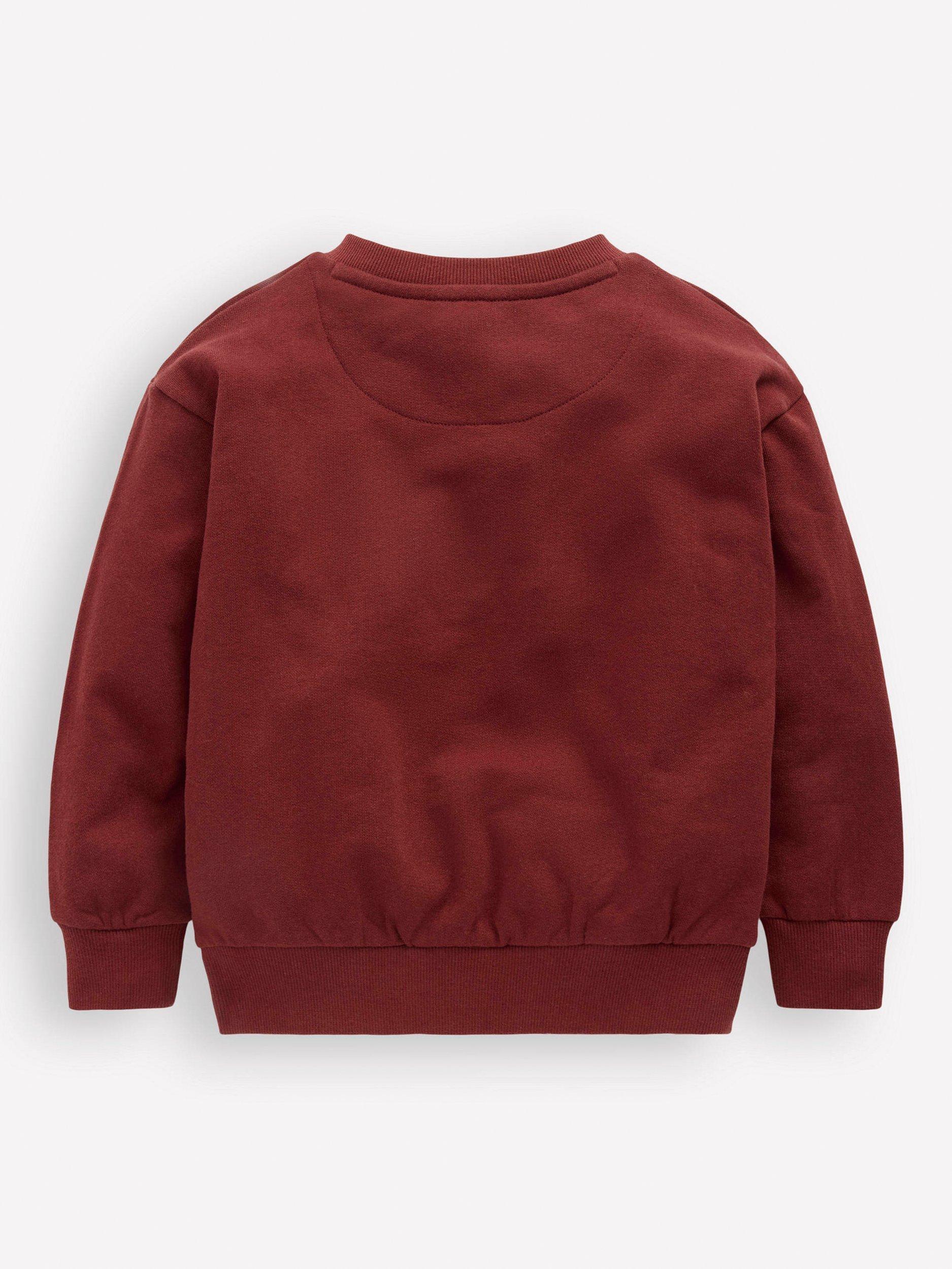 Product image 2 of 3, which shows Mini Boden Kids' Bobbie Applique Sweatshirt, Chestnut Cats, 10-11 years