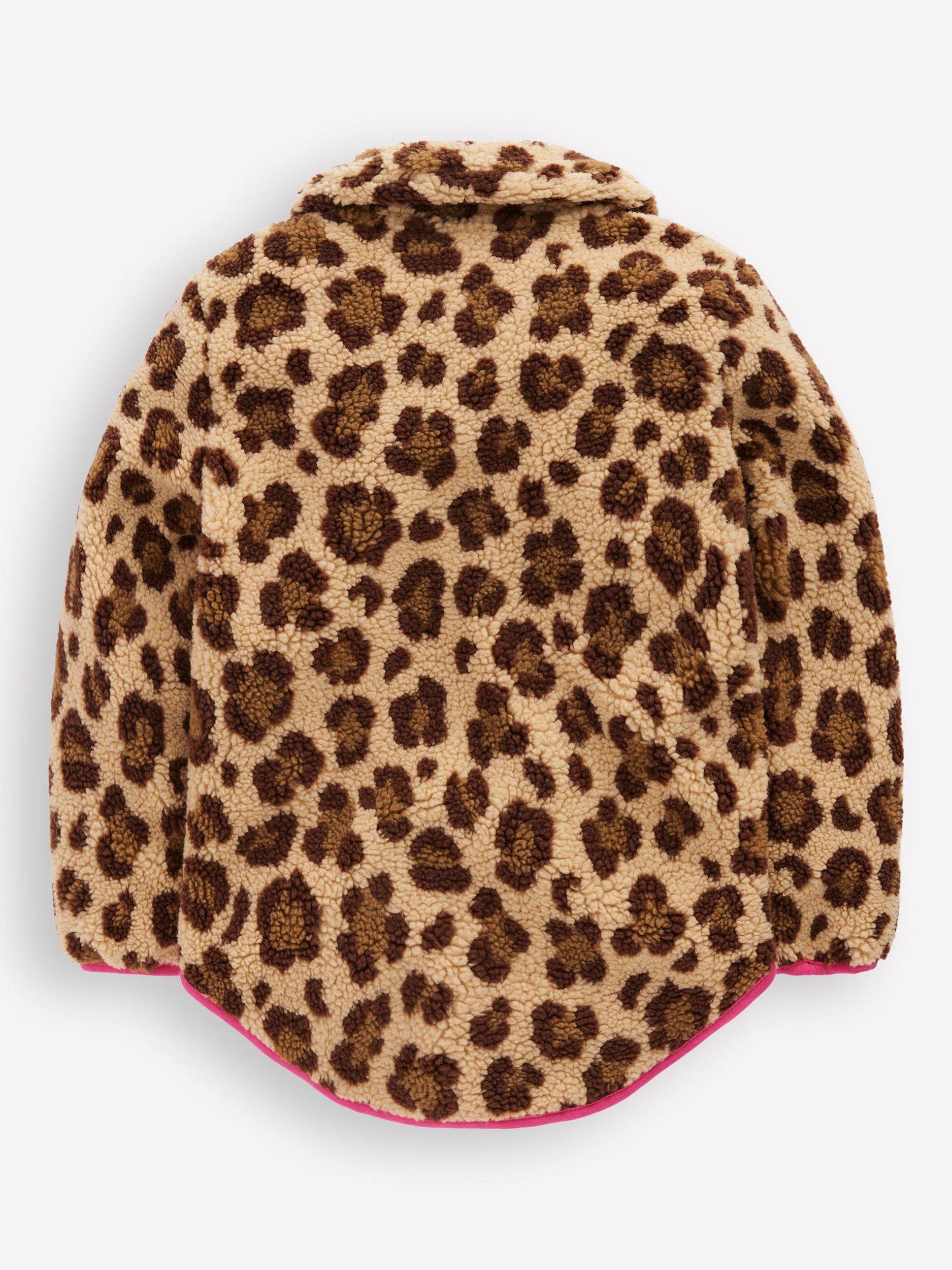 Product image 2 of 3, which shows Mini Boden Kids' Collared Borg Jacket, Leopard, 2-3 years